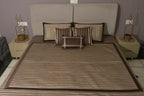 Mocha Regal Striped Satin Bedcover Set