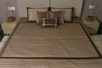 Mocha Regal Striped Satin Bedcover Set