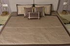 Mocha Regal Striped Satin Bedcover Set