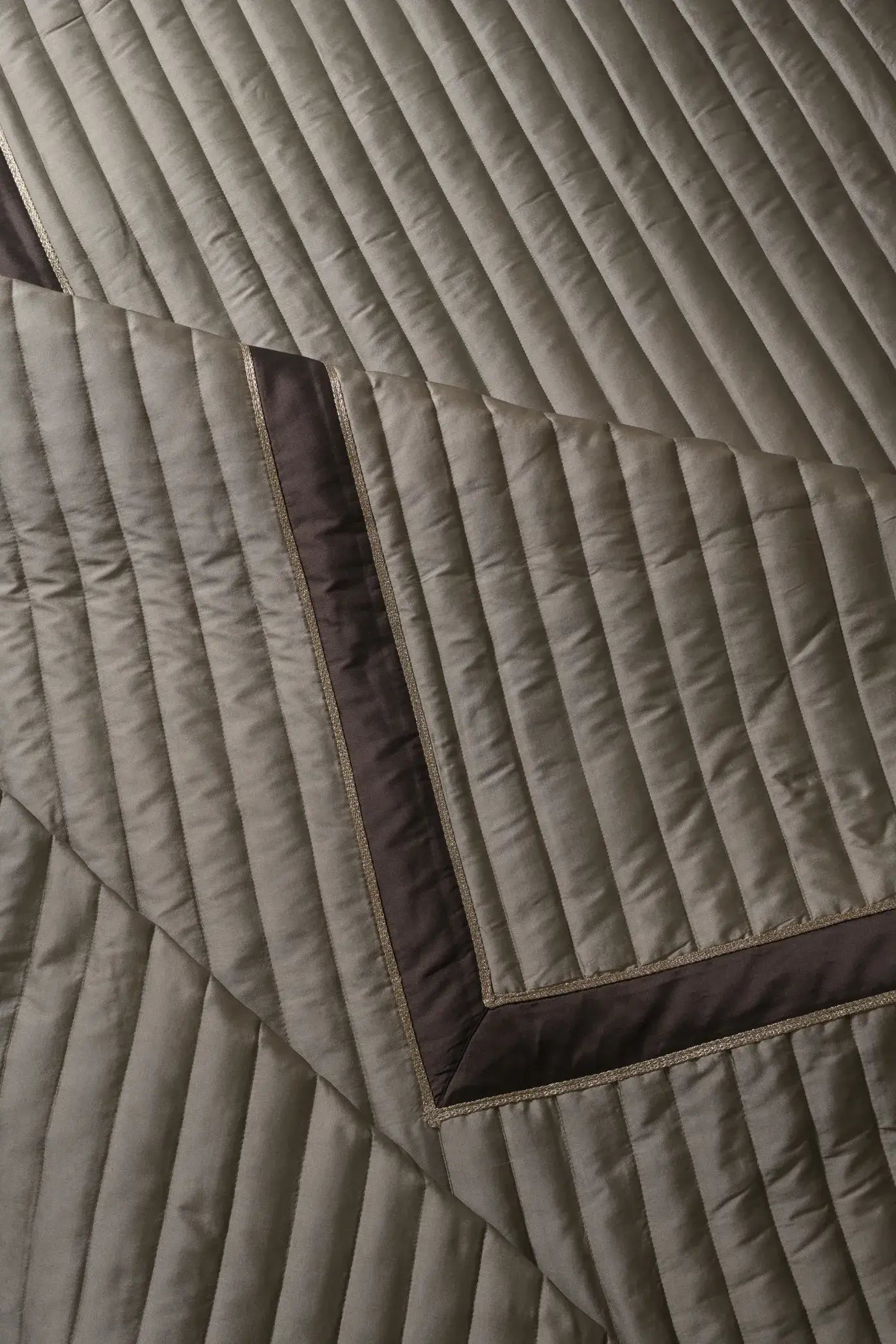 Mocha Regal Striped Satin Bedcover Set
