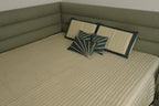 Ivory Emerald Minimal Quilted Bedcover