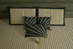 Ivory Emerald Minimal Quilted Bedcover