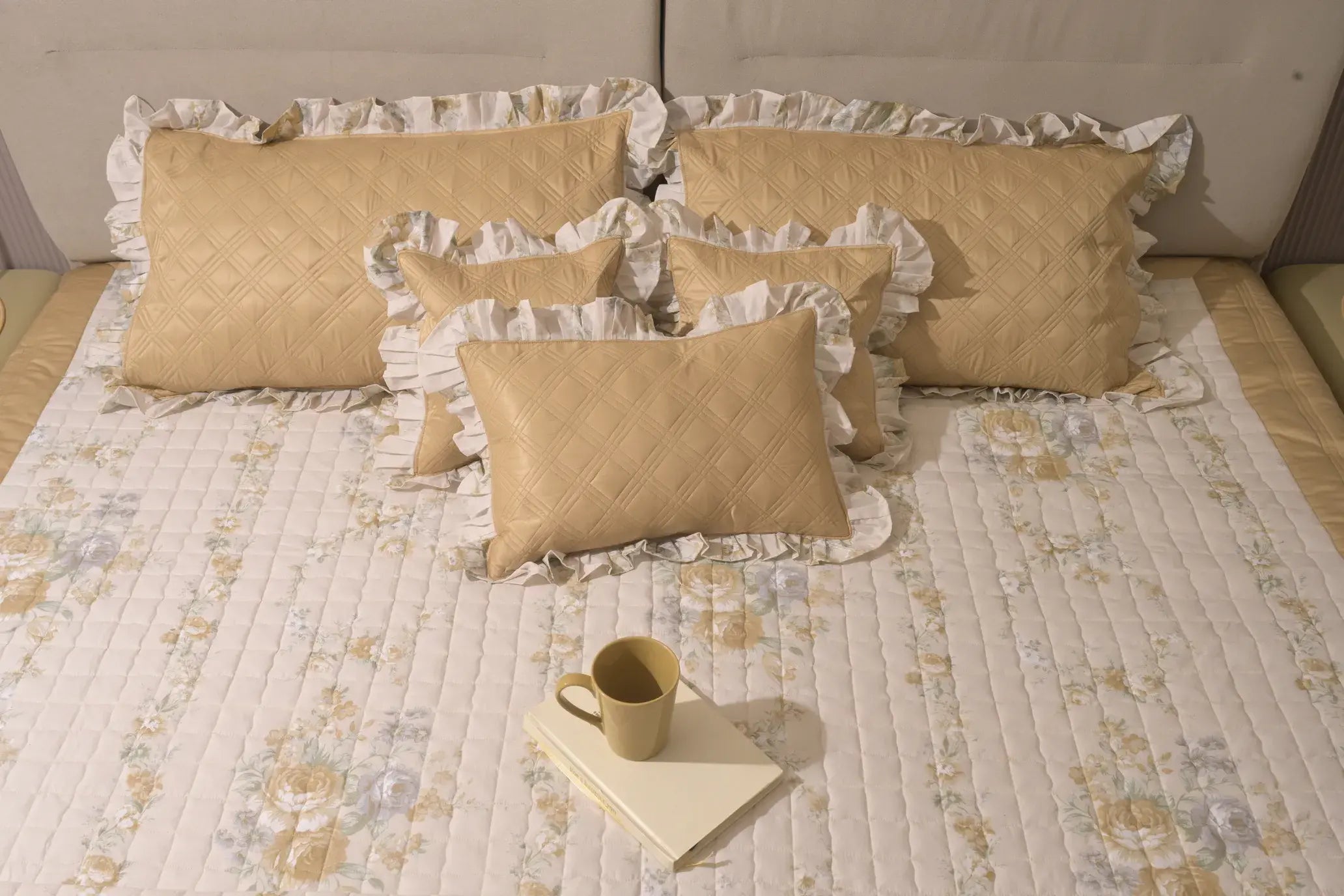 Champagne Floral Classic Bedcover Set