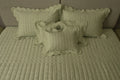 Sage Scallop Embossed Bedcover