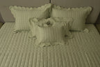 Sage Scallop Embossed Bedcover