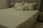 Sage Scallop Embossed Bedcover