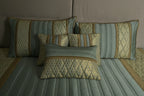 Aqua Gold Heritage Satin Bedcover