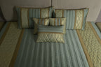 Aqua Gold Heritage Satin Bedcover