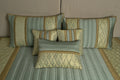 Aqua Gold Heritage Satin Bedcover