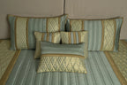 Aqua Gold Heritage Satin Bedcover