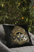 black velvet with golden blue embroidery