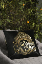 black velvet with golden blue embroidery