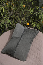 Grey & Black Velvet With Stone Work