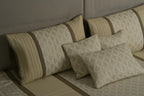 Cream Taupe Botanical Quilted Bedcover