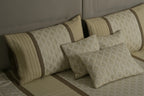 Cream Taupe Botanical Quilted Bedcover