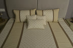 Cream Taupe Botanical Quilted Bedcover