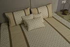 Cream Taupe Botanical Quilted Bedcover