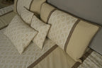 Cream Taupe Botanical Quilted Bedcover