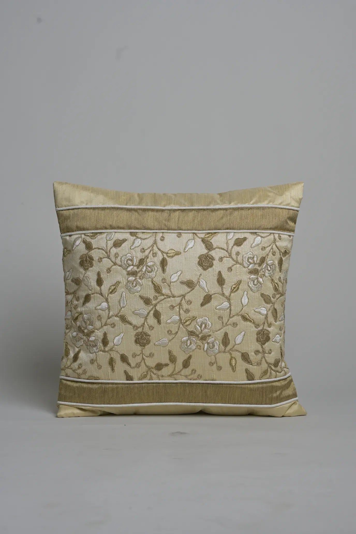 Silk Ivory Full Golden Gotta Patti Work