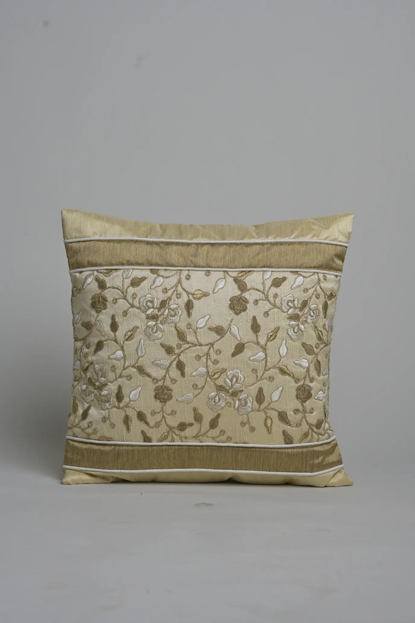 Silk Ivory Full Golden Gotta Patti Work