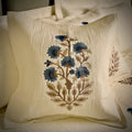 Ivory Bloom Embroidered Cotton Bedcover