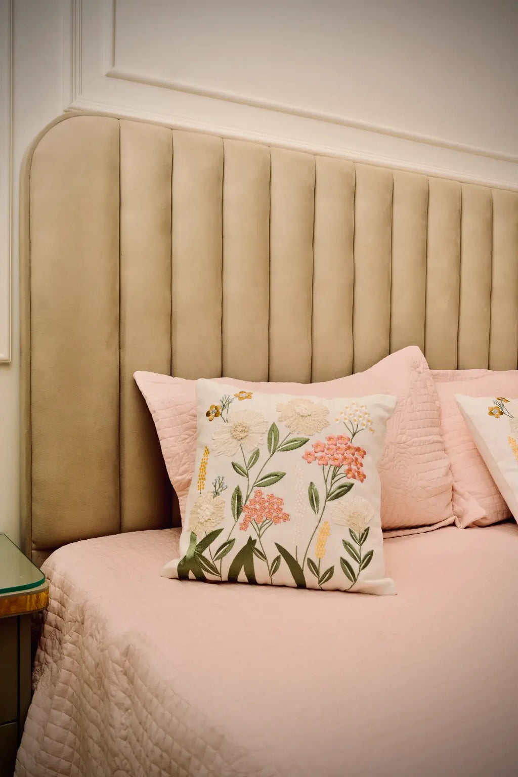 Rosaria Blush Quilted Bedcover