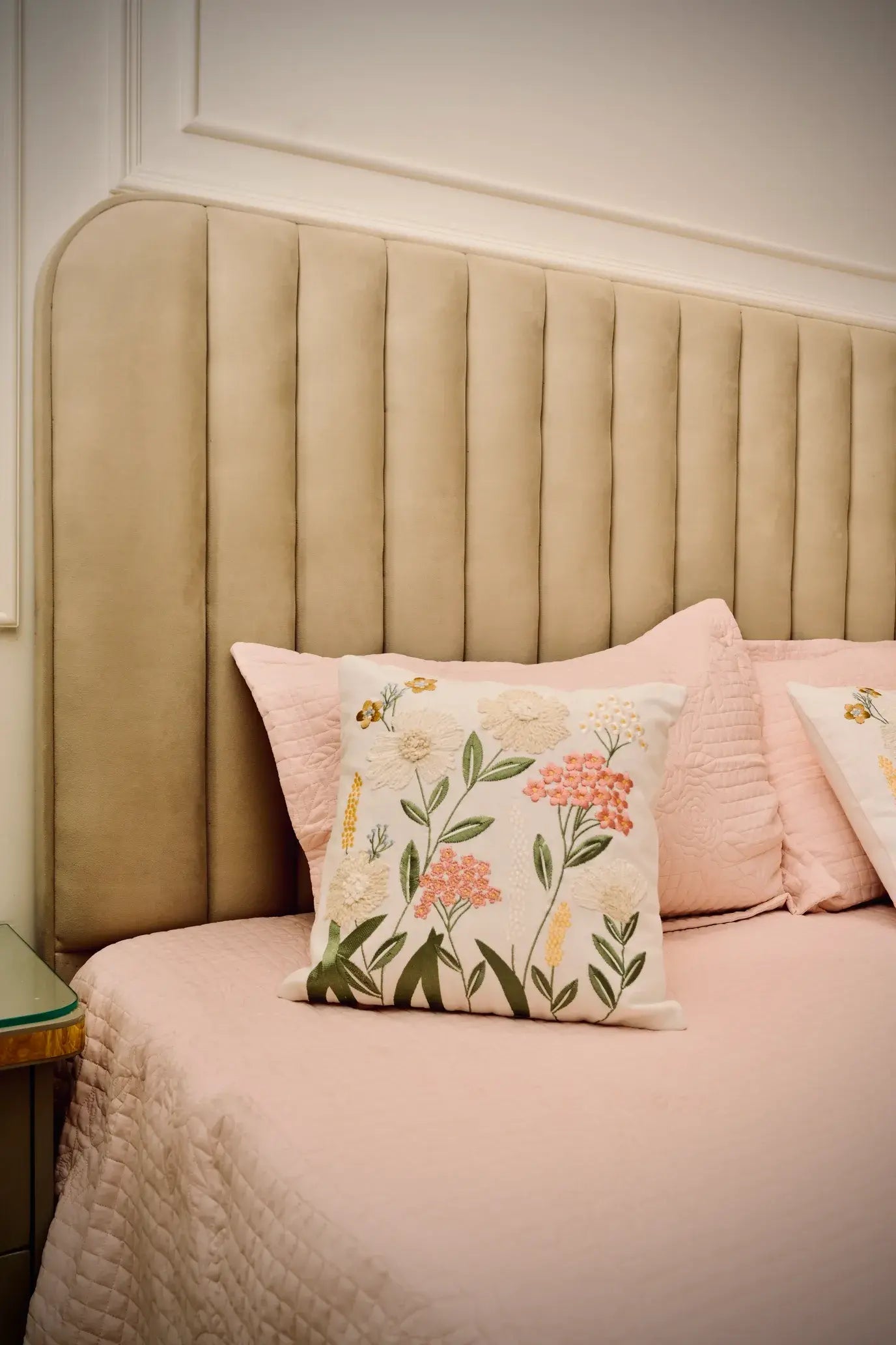 Rosaria Blush Quilted Bedcover