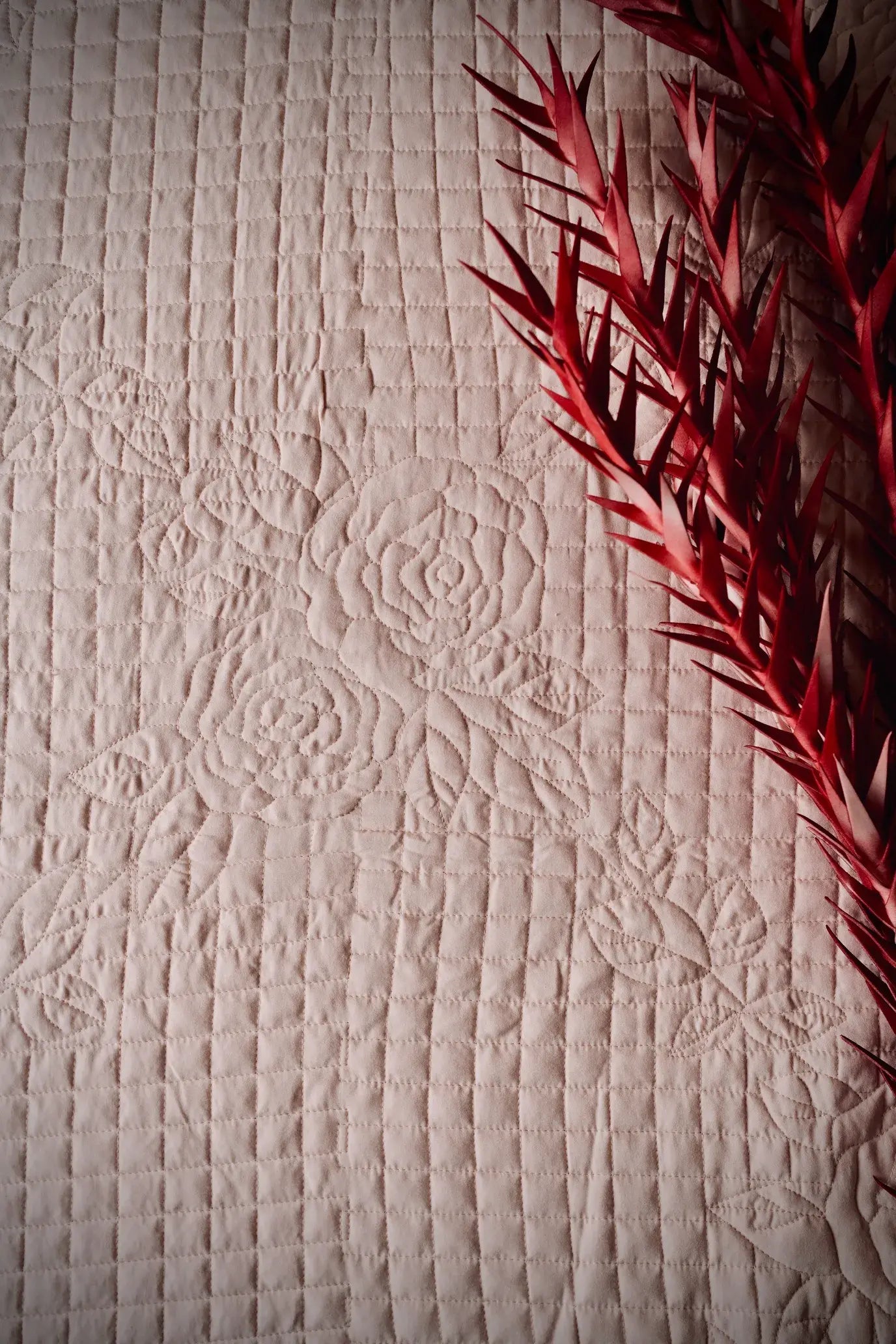 Rosaria Blush Quilted Bedcover