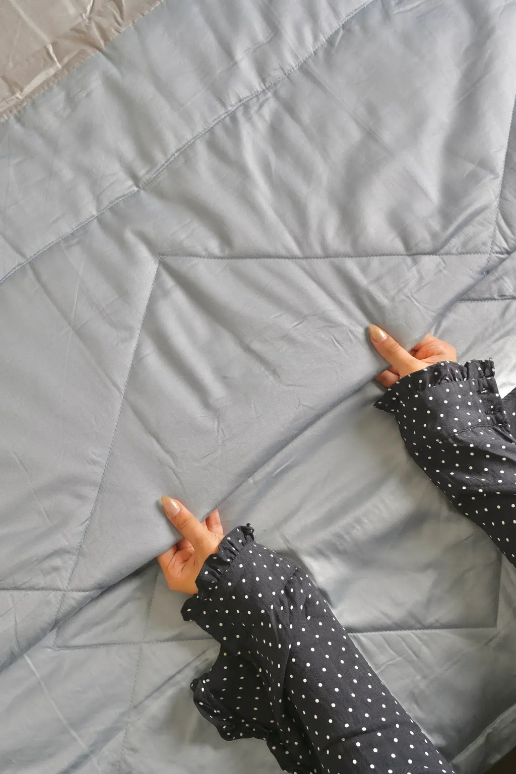 Celeste Ice-Blue Quilted Comforter Set