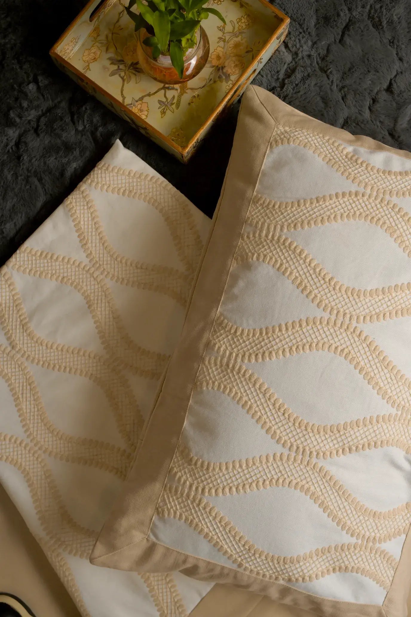 Sandbar Beige Linen-Cotton Textured Bedcover