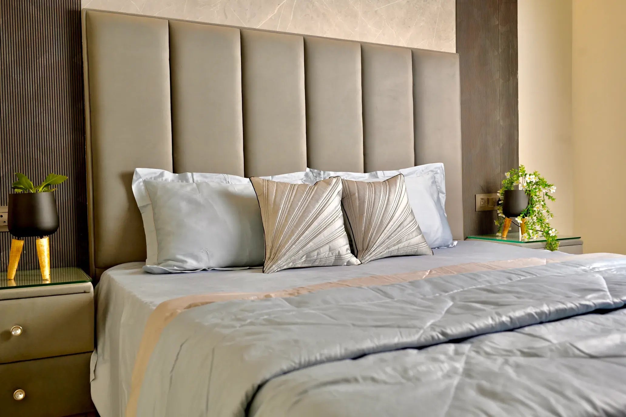 Celeste Ice-Blue Quilted Comforter Set